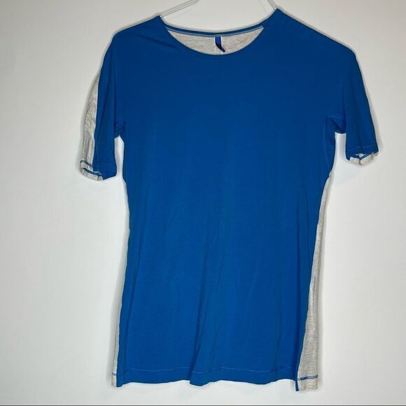 Lululemon Pacific Blue with Heather Gray Contrast SS Performance Shirt Small - Picture 7 of 8